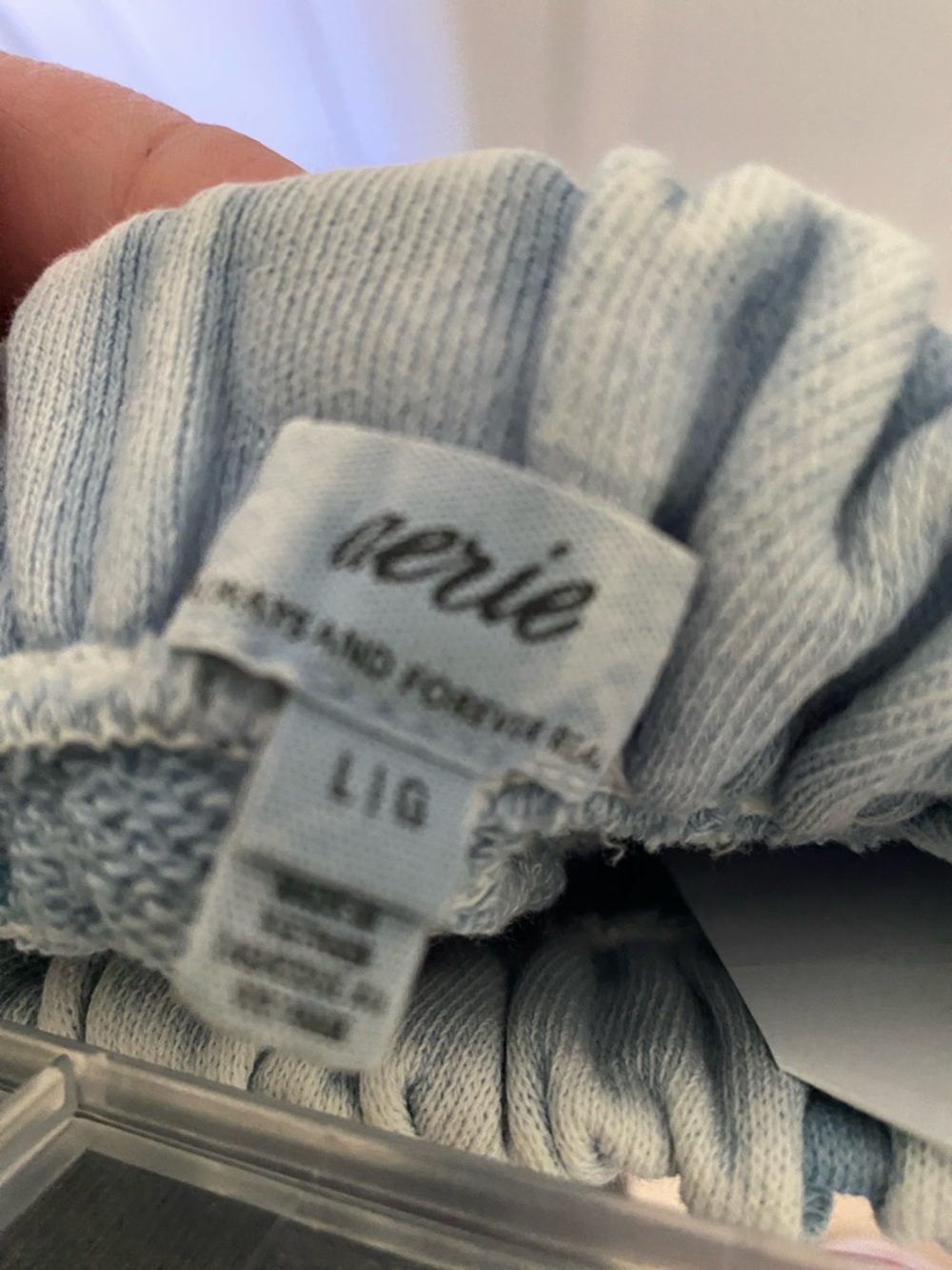 aerie Light Blue Crew neck Ribbed Knit Top with matching mini skirt NWOT - Picture 5 of 7